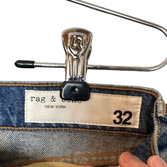 rag & bone Maya High-Rise Distressed Denim Shorts in Rochester 32 - Picture 5 of 9